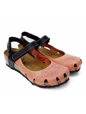 Sabatini 4009 Leather Covered Toe Sandals Women's EU 40 Salmon T. Moro Italy